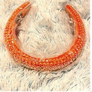Orange Thick Beaded Headband